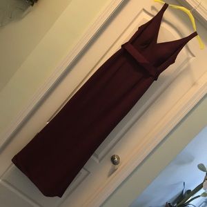 Wine color long gown